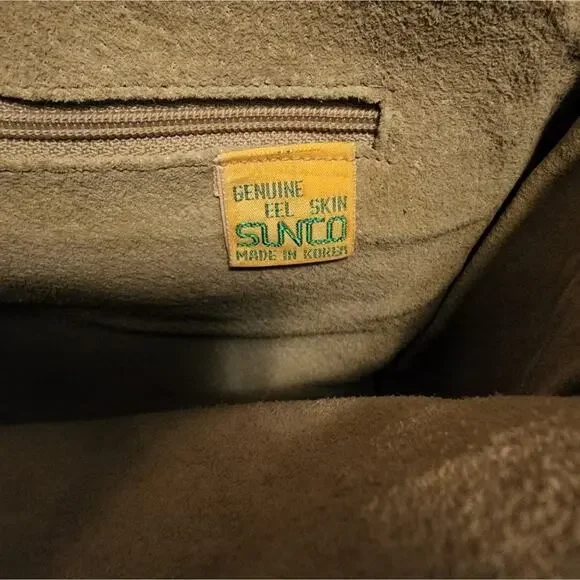 Vintage 80s Sunco 100% Genuine EEL crossbody bag - Picture 7 of 9